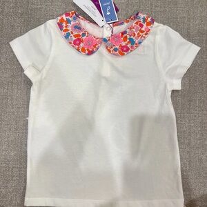 Jacadi White Shirt with Floral Collar